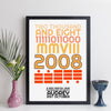 Personalised Year Print - Year In Latin, Binary and Morse Code With Message