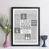 Personalised Music Facts Print - Any Year