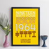 Personalised Year Print - Year In Latin, Binary and Morse Code With Message