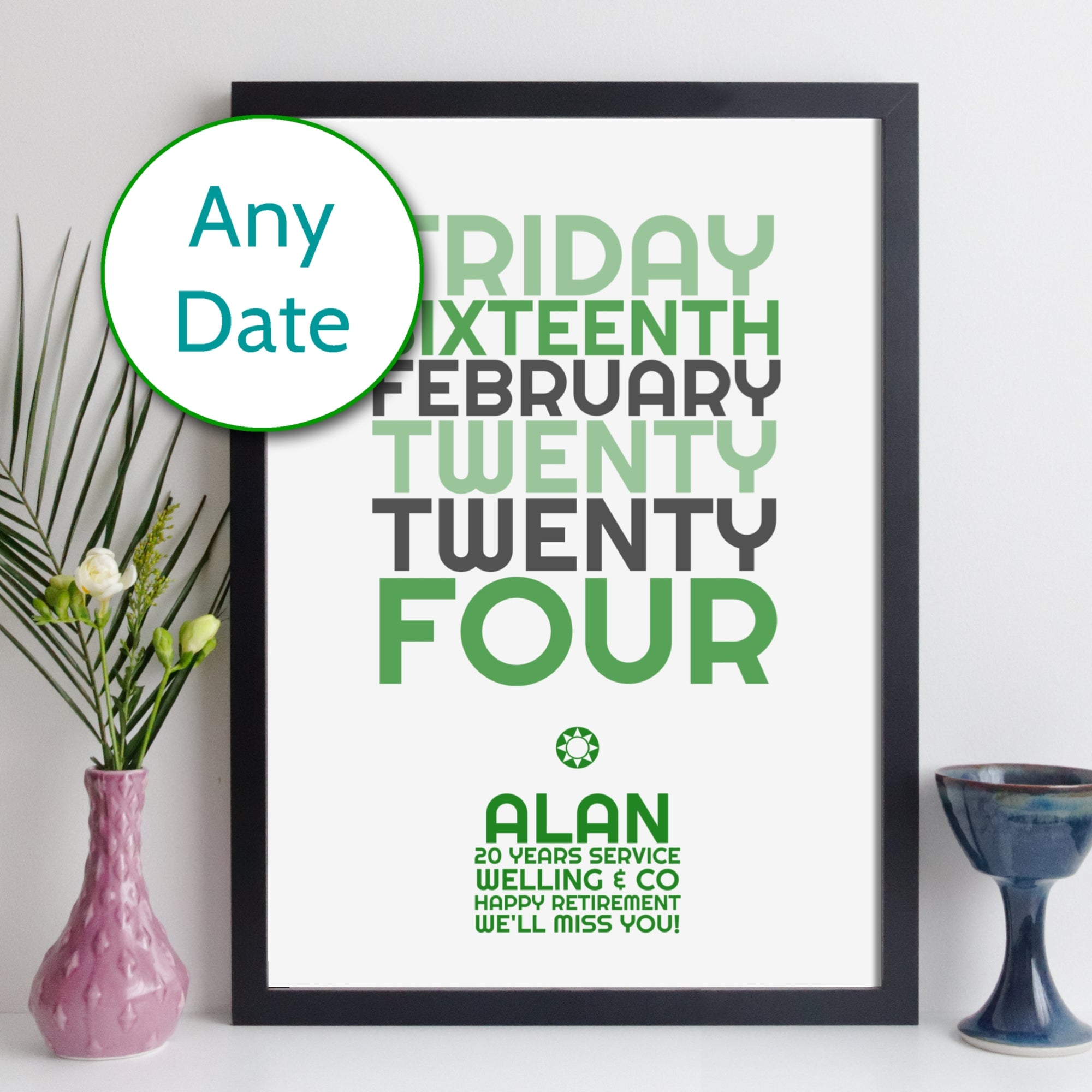 Personalised Special Date Print With Message - Any Date