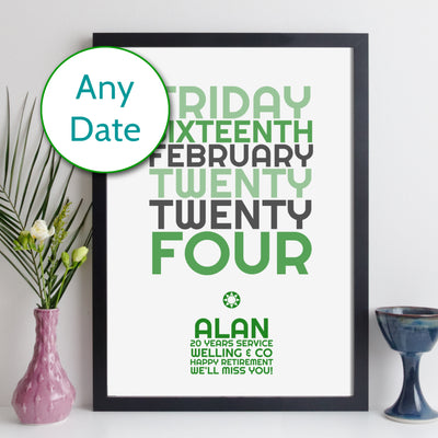 Personalised Special Date Print With Message - Any Date