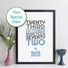 Personalised Special Date Print With Message - Any Date